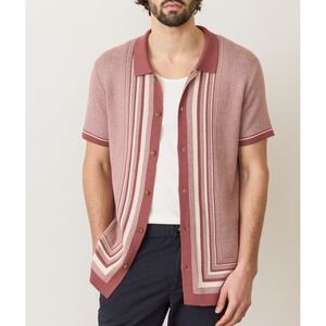 NWT Marine Layer Ethan Sweater Button Down Sweater Shirt Stripe Knit  Men's‎ L